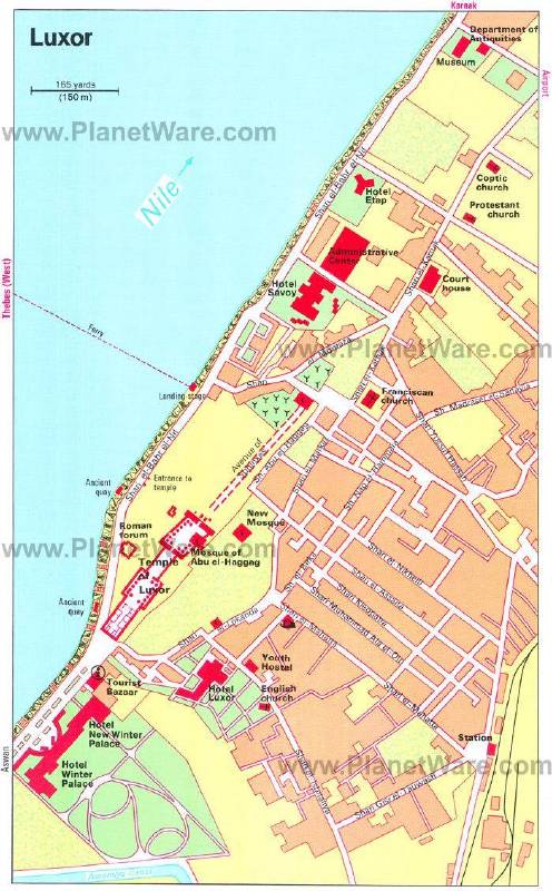 📜 Plano del centro de Lúxor 📜 Plano del centro de Lúxor