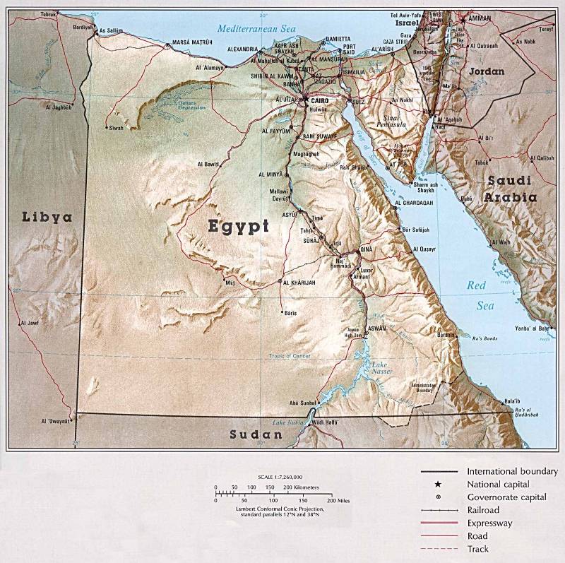 📜 Mapa Físico de Egipto 📜 Mapa Físico de Egipto