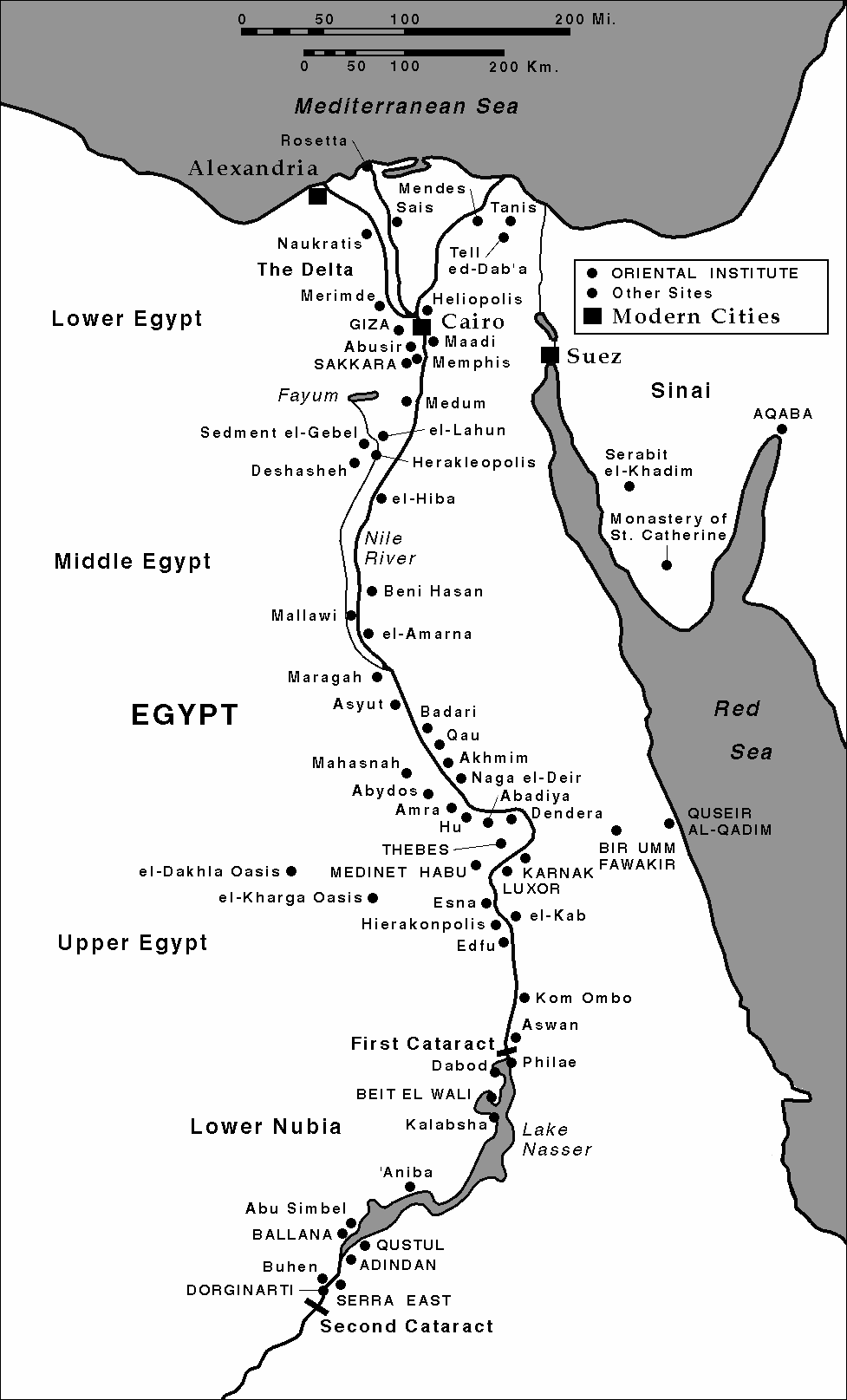 📜 Mapa de ciudades de Egipto 📜 Mapa de ciudades de Egipto