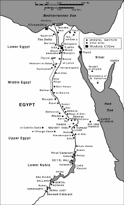 Mapa de ciudades de Egipto